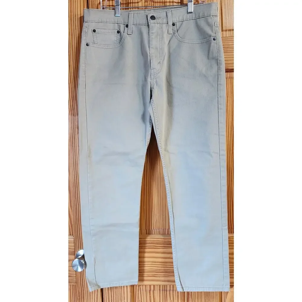 Levi’s 502 Regular Taper Jeans Khaki Beige Stretch W33‎ L30